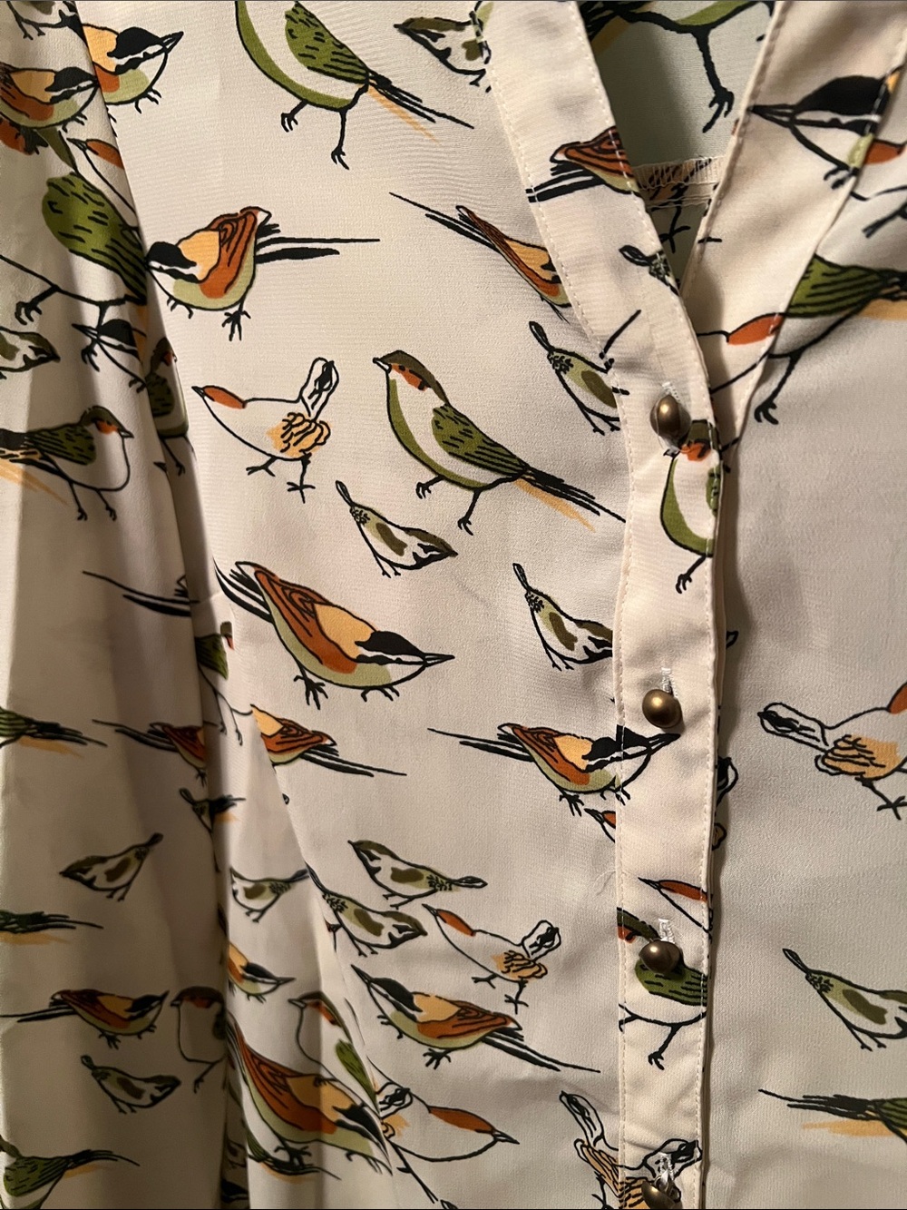Persaman New York Bird-Print Blouse 🐦 Size medium - Picture 5 of 5